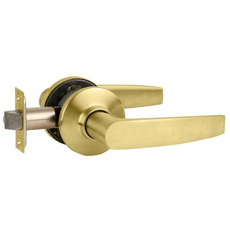 Schlage Grade 2 Tubular Lock, Passage/Closet Latch Function, Non-Keyed, Jupiter Lever, Satin Brass Finish S10D JUP 606
